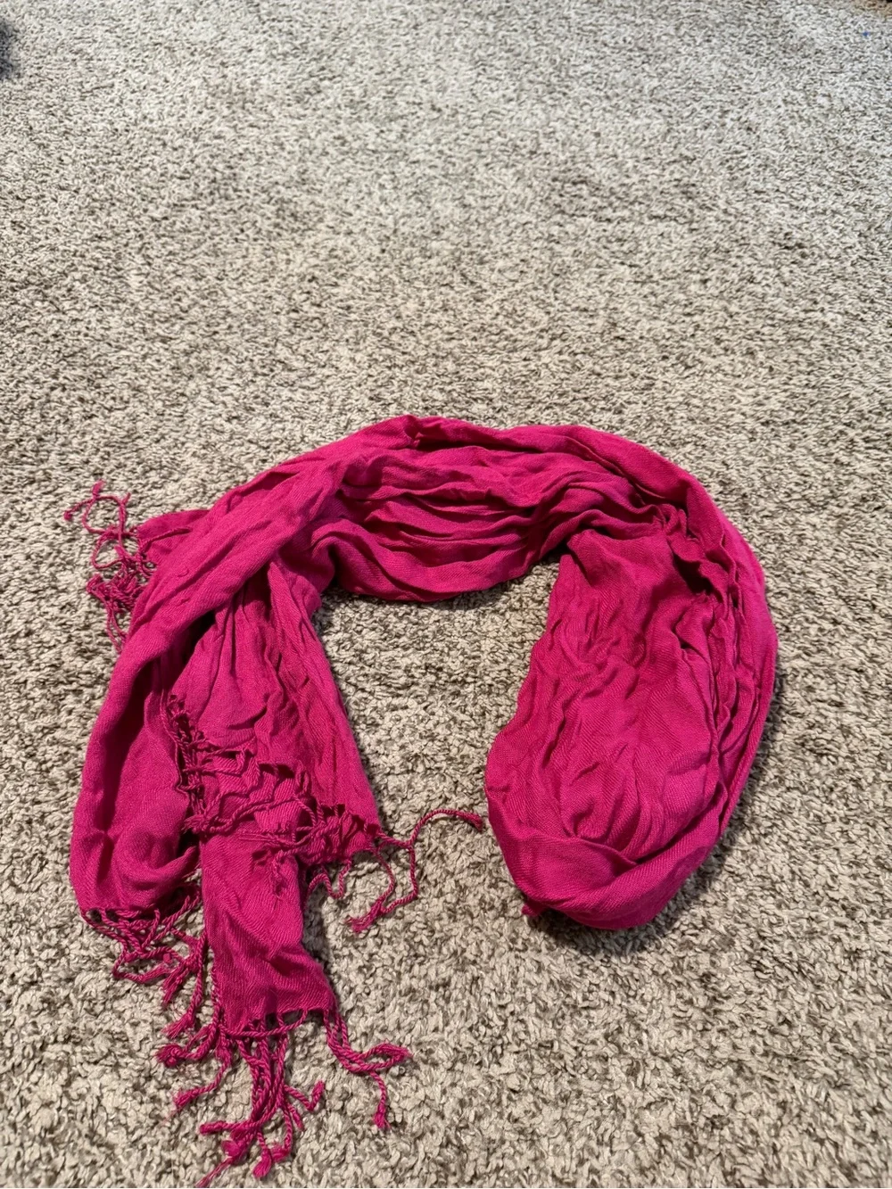 Pink Striped & Solid Pink Lightweight Scarves - Set of 2